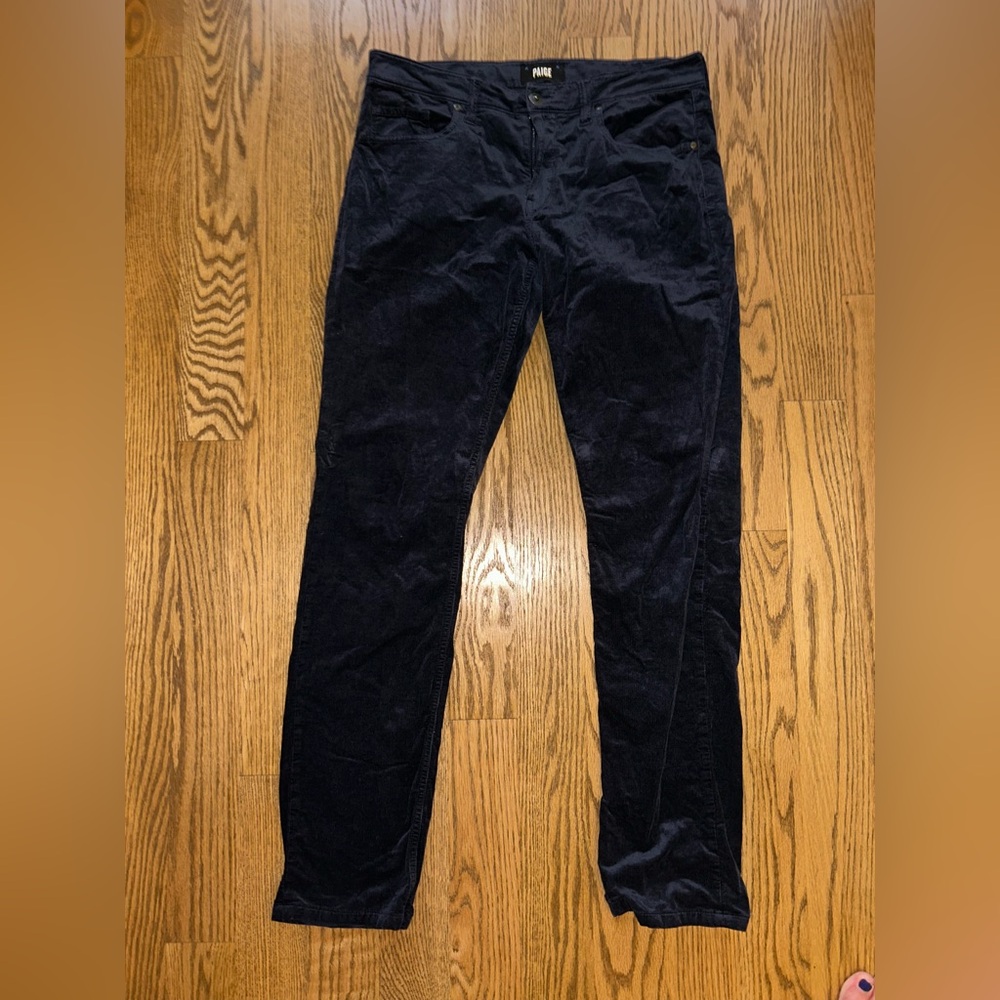 PAIGE Men's Dark Navy Corduroy Trousers